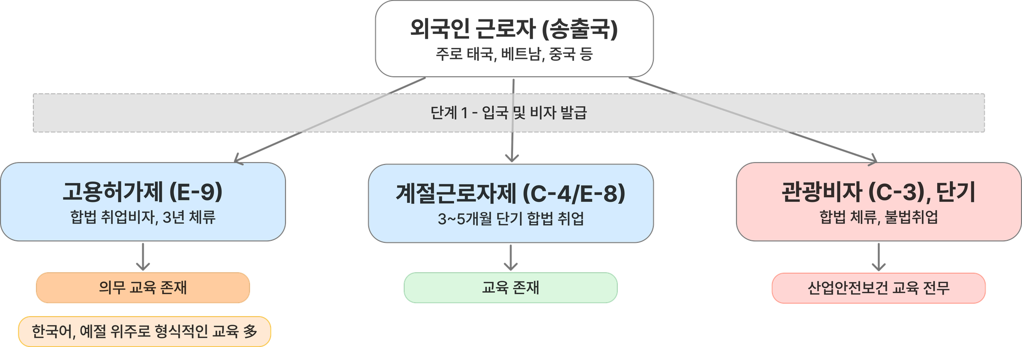 비자별 안전교육 단계 도식